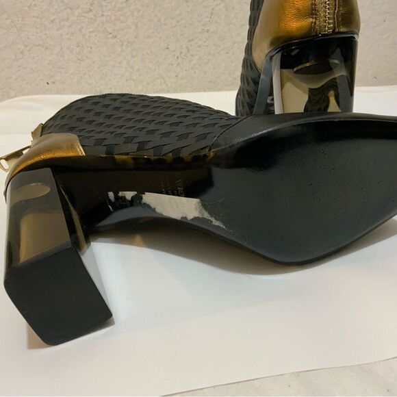 VIONNET paris ankle boots open toe braided colorful size 10 - Picture 10 of 15